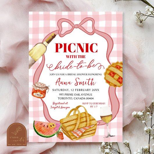 Rode Roze Italiaanse Picknick Dat is Amore Bruilof Kaart