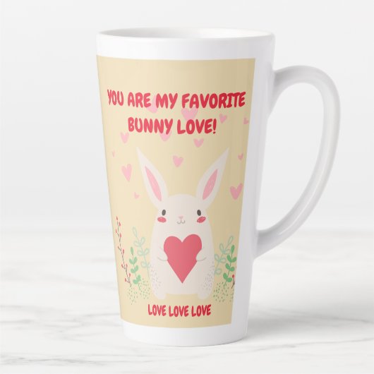Rode roze je bent mijn Bunny Love Valentijns Latte Mok (Rechts)