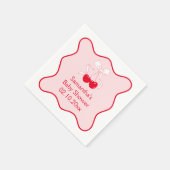Rode Roze Kers Op De Rand Boog Baby Shower  Servet (Hoek)