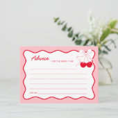 Rode Roze Kers Op Top Bruids douche Advieskaart Kaart (Staand voorkant)