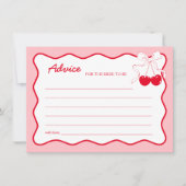 Rode Roze Kers Op Top Bruids douche Advieskaart Kaart (Voorkant)