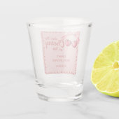 Rode & Roze Kersen Op De Top Kersen Bruidsdouche Shot Glas (Achterkant)