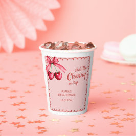 Rode & Roze Kersen op Top Cherry Vrijgezellenfeest Papieren Bekers