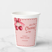 Rode & Roze Kersen op Top Cherry Vrijgezellenfeest Papieren Bekers (Voorkant)