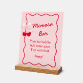 Rode Roze Kersjestaat Valentijn Bruidsfeest Mimosa Acryl Bord (Hoek)