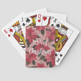Rode Roze Kerst Poinsettia Kaartspel Pokerkaarten