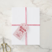 Rode Roze Kerst Verjaardag Dank Je Wel Favorietges Cadeaulabel (Met Touw)