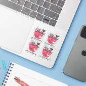 Rode roze  kleur gemaakt met hartszeekandels sticker (Laptop met iPhone)