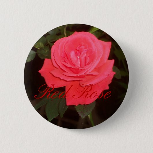 Rode roze knop ronde button 5,7 cm (Voorkant)