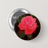 Rode roze knop ronde button 5,7 cm (Voorkant /achterkant)