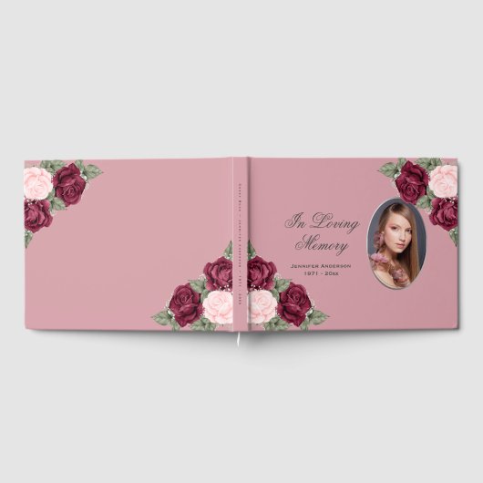  Rode Roze Korte Memorial Foto Gastenboek (Volledig)