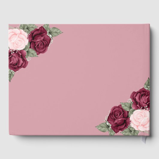  Rode Roze Korte Memorial Foto Gastenboek (Achterkant)