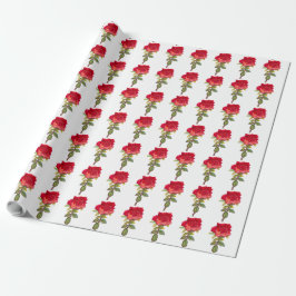 Rode roze kunst op witte achtergrond cadeaupapier