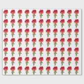 Rode roze kunst op witte achtergrond cadeaupapier (Vlak)
