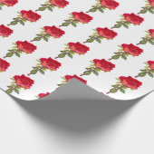 Rode roze kunst op witte achtergrond cadeaupapier (Hoek)