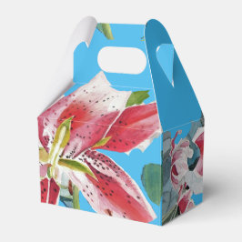 Rode Roze Lelie Bloem Blauwe Trouwtaart Favoriet D Bedankdoosjes