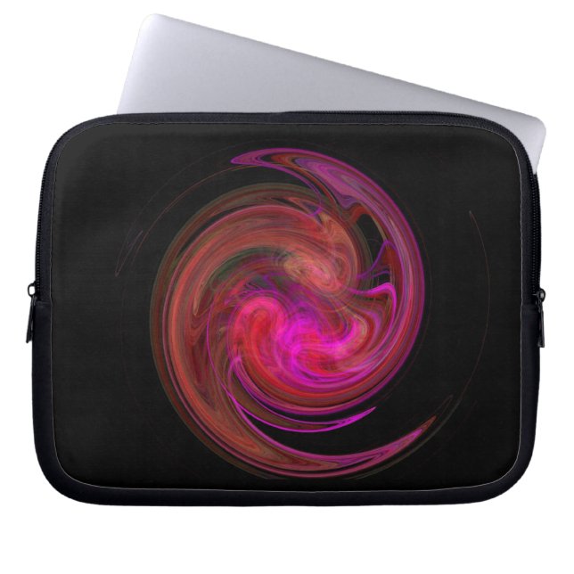 Rode roze lichtvortex laptop sleeve (Voorkant)