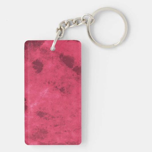 Rode roze liefde geïnspireerd op brute abstracte d sleutelhanger (achterkant)
