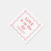 Rode Roze Liefde is in de Air Wavy Square Servet (Hoek)