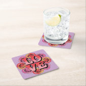 Rode Roze LIEFDE Lavendel Onderzetter Set (Insitu)