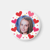 Rode Roze Liefdes Harten Aangepaste Foto Persoonli Magneet (Voorkant)