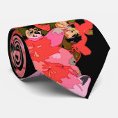 Rode roze Lily Flowers Tropisch Island Stropdas (Opgerold)