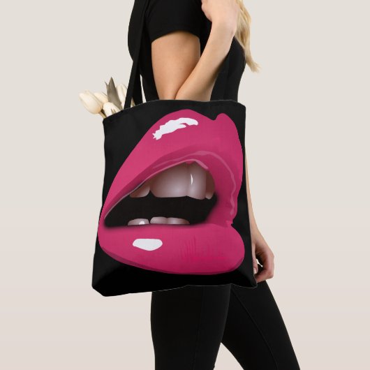 RODE ROZE LIPPEN MOND TOTES TAS (Dichtbij)