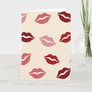 Rode Roze Lippen Valentijnkaart Kaart