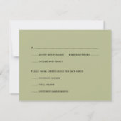 Rode roze lotus groene bruiloft rsvp reactie kaart (Achterkant)