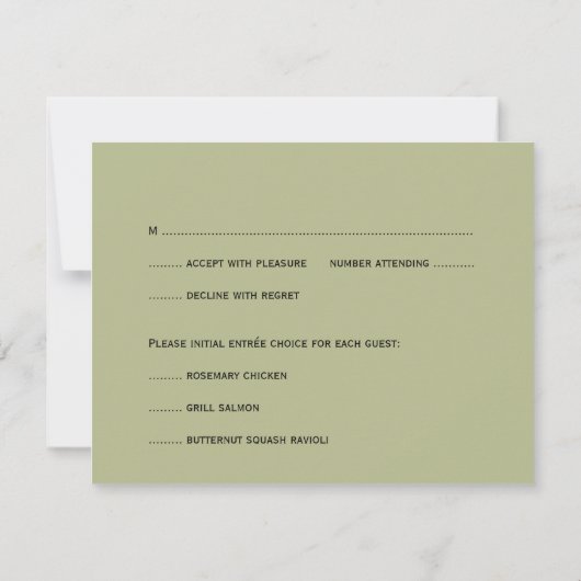 Rode roze lotus groene bruiloft rsvp reactie kaart (Achterkant)