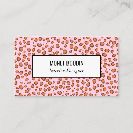 Rode roze luipaard Modern aangepast proefschrift Visitekaartje (Voorkant)
