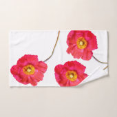 Rode roze mage papaver bad handdoek (Handdoek)