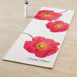 Rode roze mage papaver yogamat