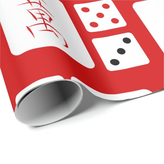 Rode Roze Mahjong Chinese tegels Spel Aziatisch Cadeaupapier (Rol Hoek)