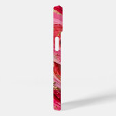 Rode & Roze Marmer Gouden iPhone 14 Hoes (Achterkant / Rechts)