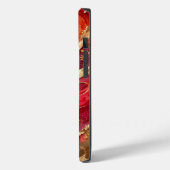 Rode & Roze Marmer Gouden iPhone 14 Hoesje (Achterkant / Links)