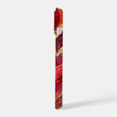 Rode & Roze Marmer Gouden iPhone 15 Hoesje (Linkerkant)