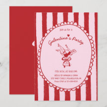 Rode Roze Met De Hand Getekende Galentine's Feest