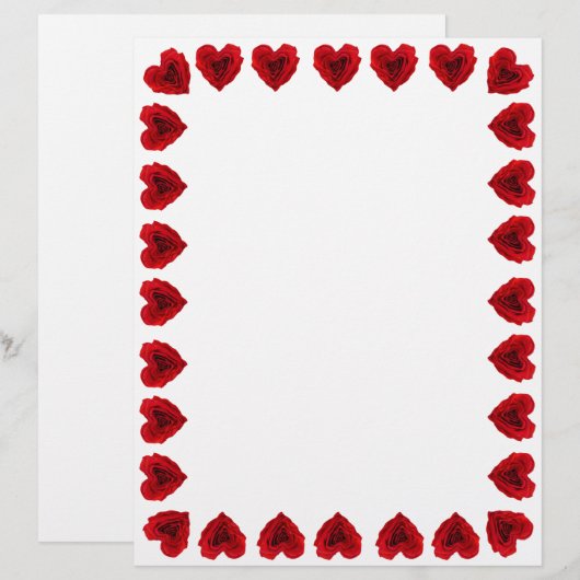 Rode roze met een hartvorm (Voorkant / Achterkant)