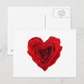 Rode roze met een hartvorm briefkaart (Voorkant / Achterkant)