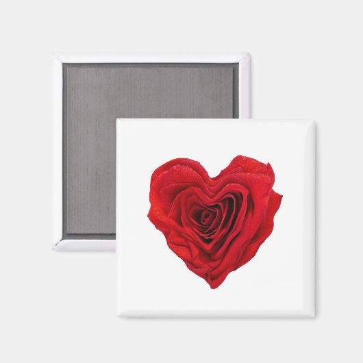Rode roze met een hartvorm magneet (Voorkant / Achterkant)