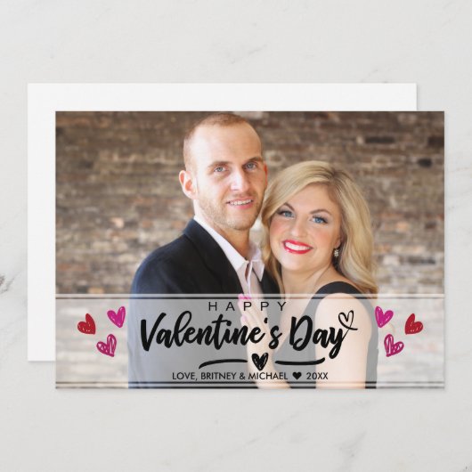 Rode roze met een scherven hart Valentijnsdagfotok (Voorkant / Achterkant)