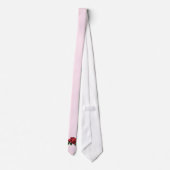 Rode roze met knoppen en bladeren stropdas (Achterkant)