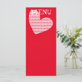 rode roze mini hart menu's (Staand voorkant)