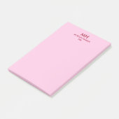 Rode Roze Minimaal Schoon Initiaal Post-it® Notes (Schuin)