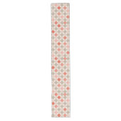 Rode Roze Mocca Geometrische Tafel Runner Lange Tafelloper (Voorkant)