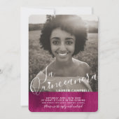 Rode roze moderne kunst La Quinceañera foto Kaart (Voorkant)