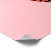 Rode & Roze Moderne Luipaard Illustratie Dier Kuns Poster (Hoek)