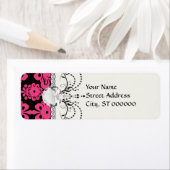 rode roze moerasklep etiket (Insitu)