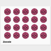 rode roze moerasklep ronde sticker (Vel)